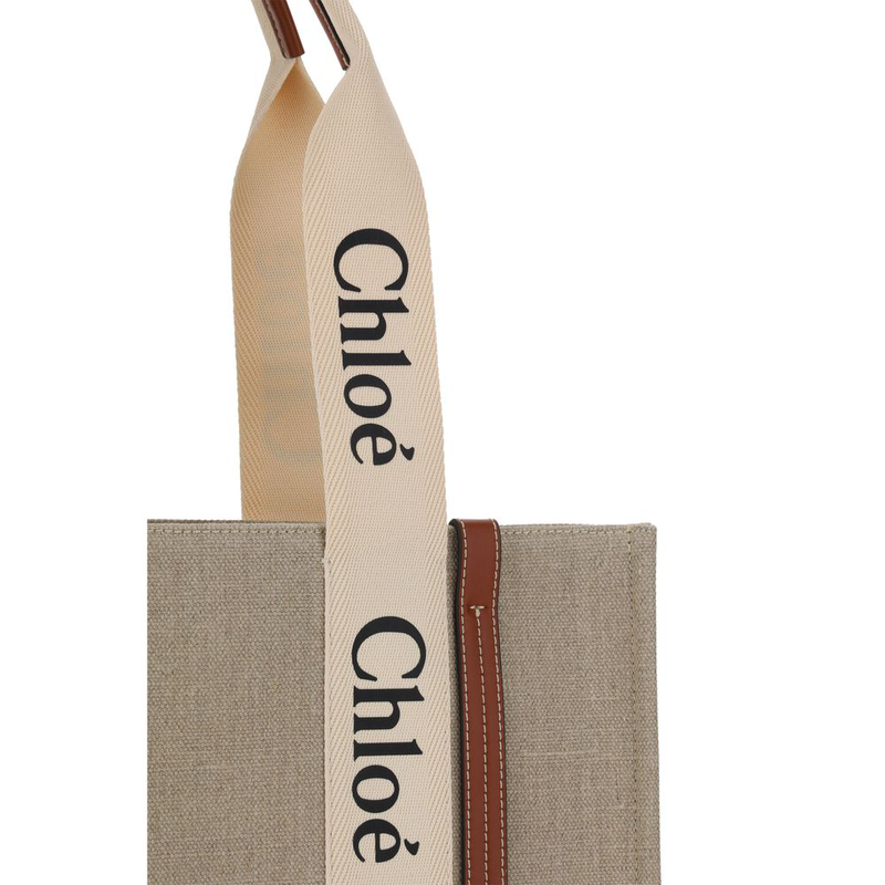 Beige linen handbag-null