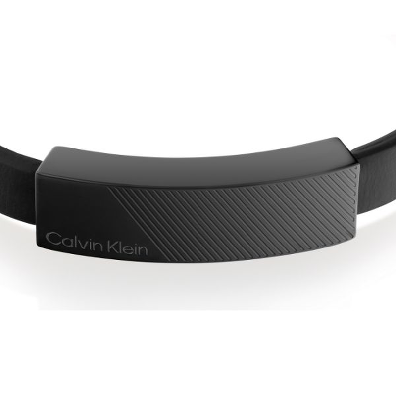Calvin Klein black leather bracelet-null