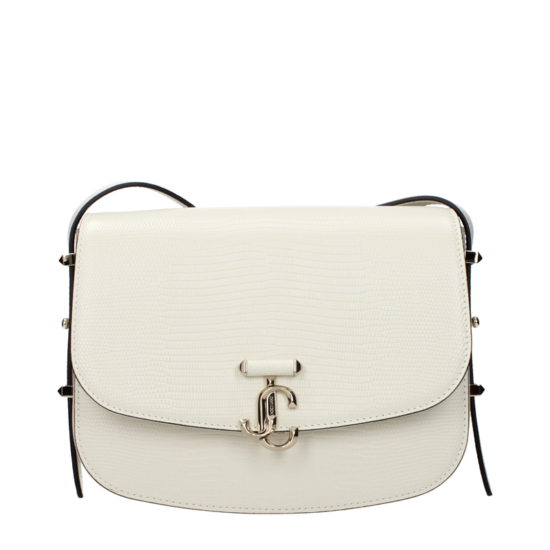 White leather crossbody bag-null