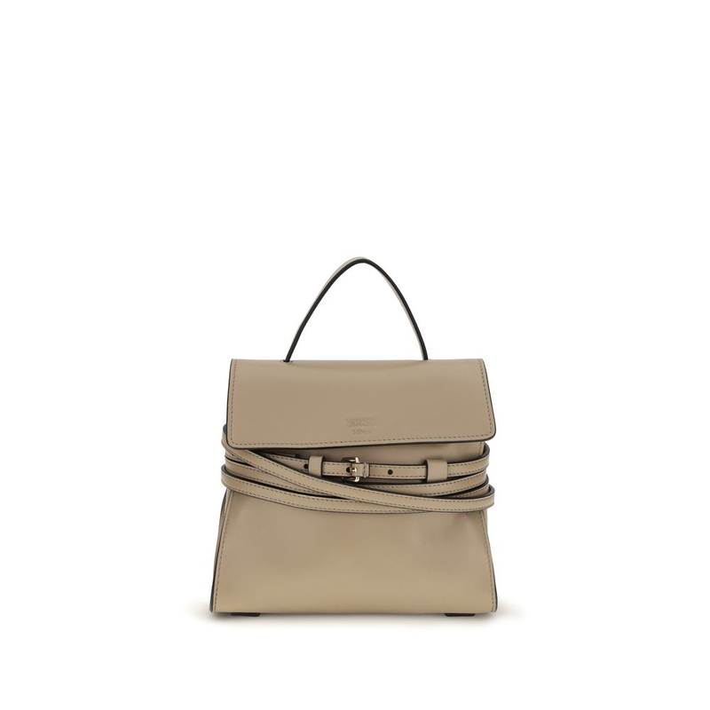 Beige goatskin shoulder bag-null