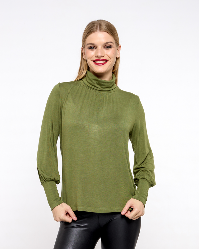 Blouse knitted high neck image number null