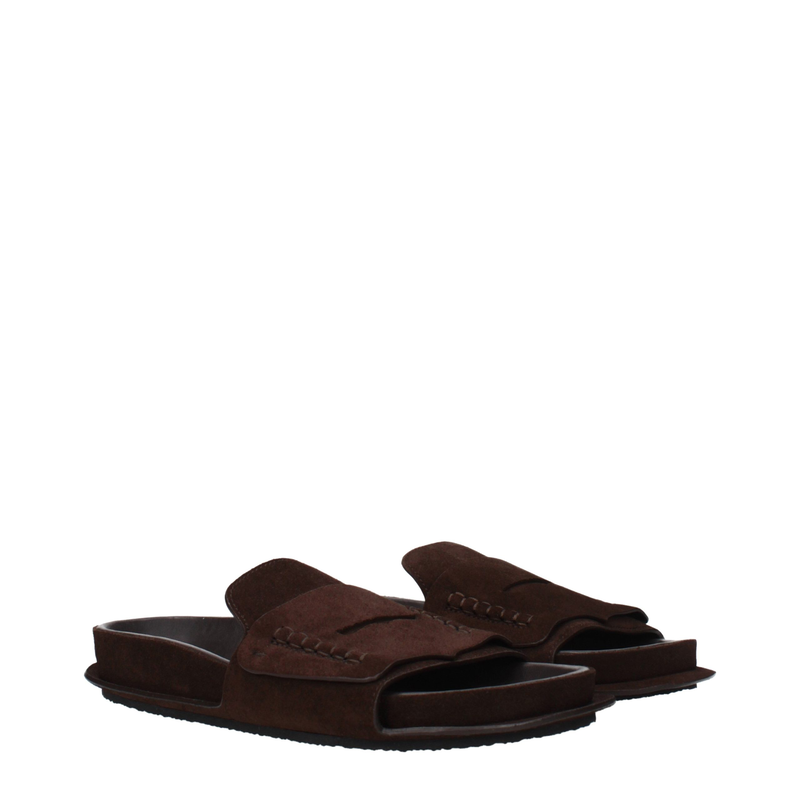 Brown leather slippers-null