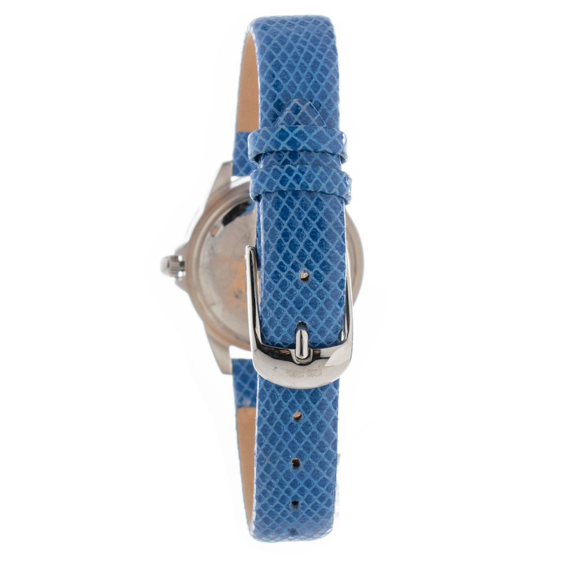 Blue leather dress watch-null