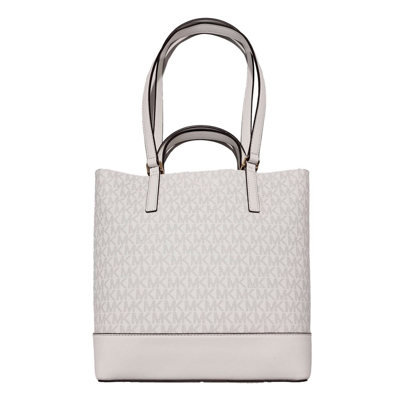 White leather tote bag-null
