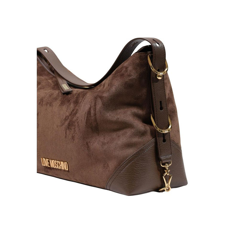Brown polyester handbag-null