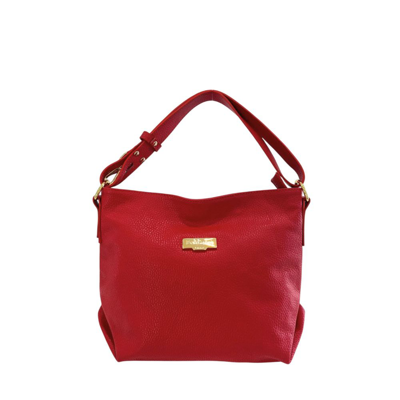 Red leather women bag-null