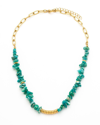Mineral chain necklace, Amazonite, medium