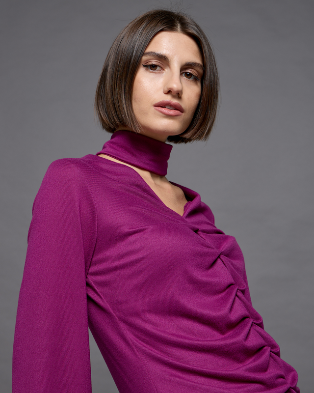 Blouse knitted chocker-null