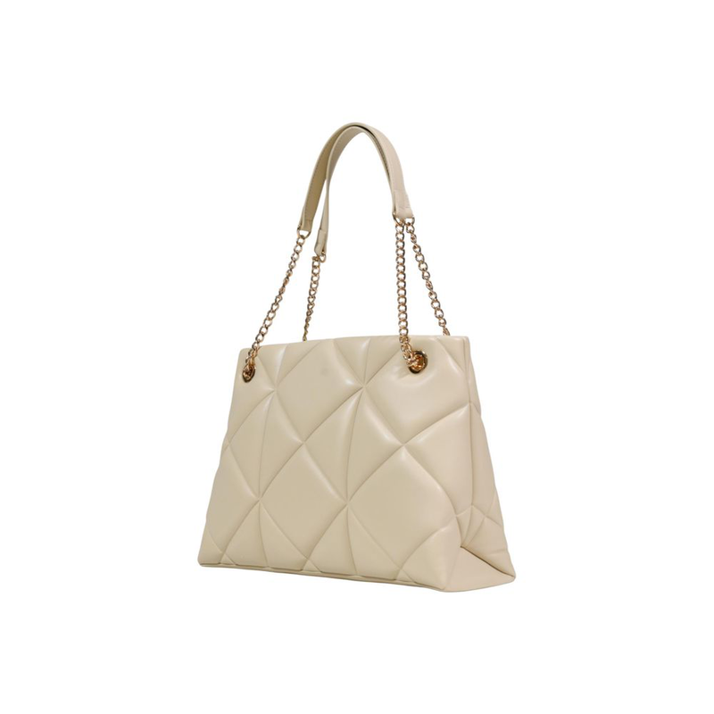 Beige artificial leather handbag-null