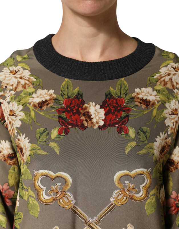 Enchanted sicily silk crewneck blouse sweater-null