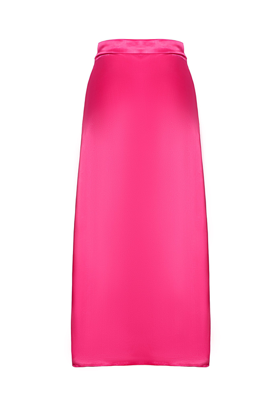 Satin effect midi skirt-null