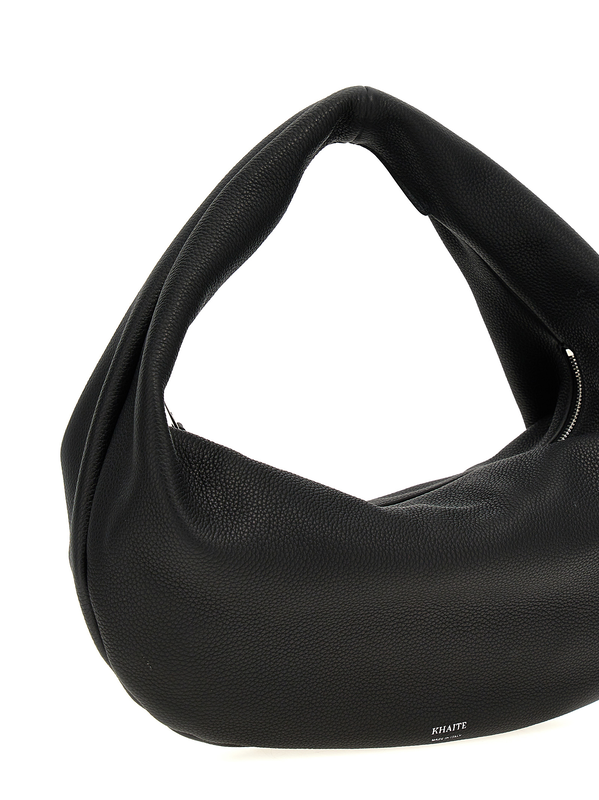 Black calfskin shoulder bag-null