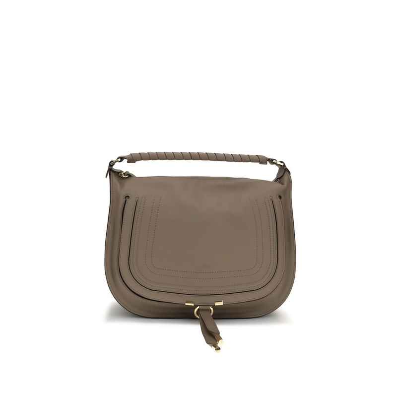 Beige calf leather bos taurus shoulder bag-null
