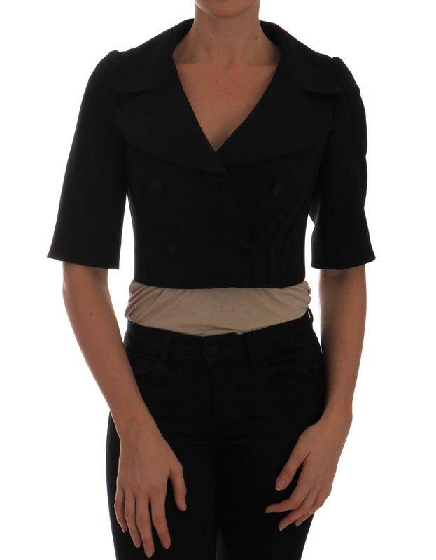Black short croped jacket blazer-null