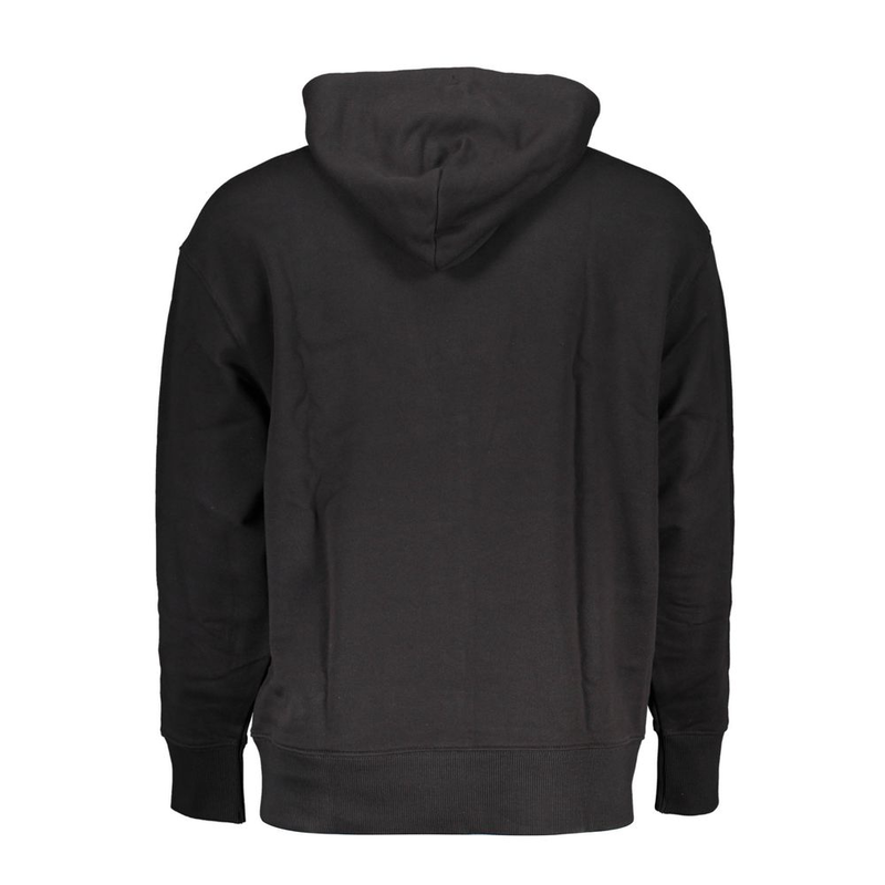Black cotton men's hoodie-null