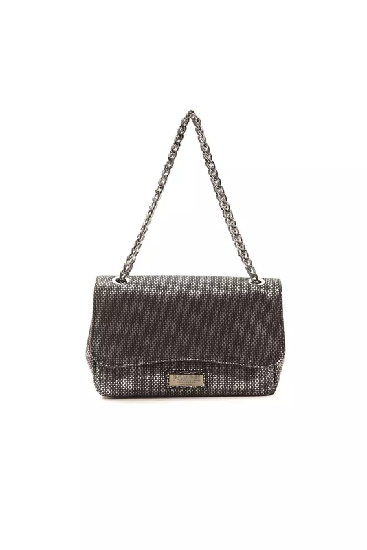 Gray leather women crossbody bag-null