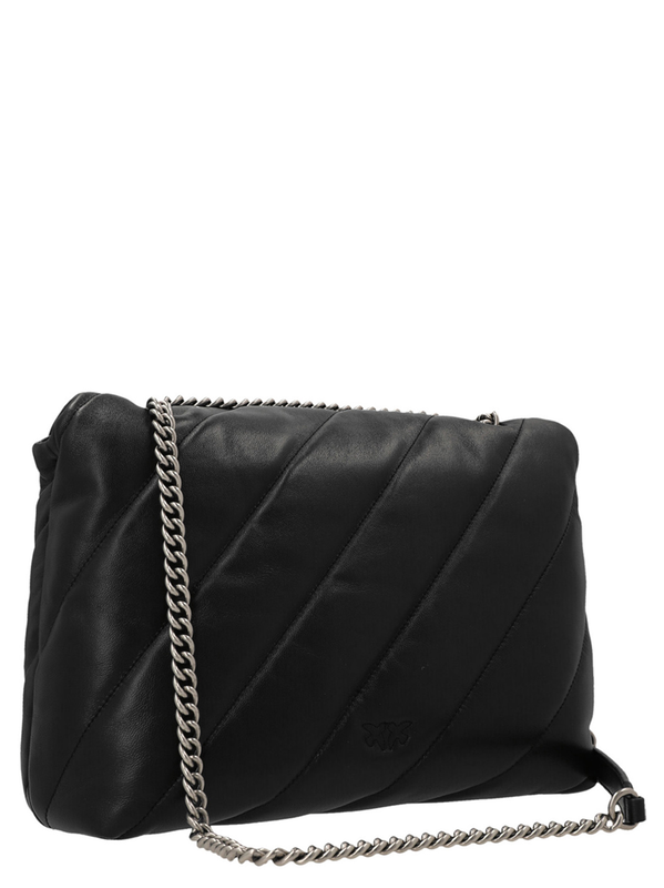 Black lamb leather crossbody bag-null