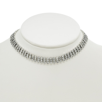 Witney silver, White Swarovski Crystals, medium