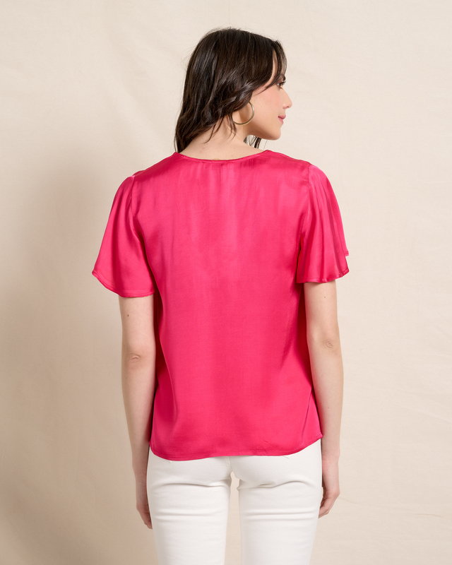 Blouse satin v neck-null