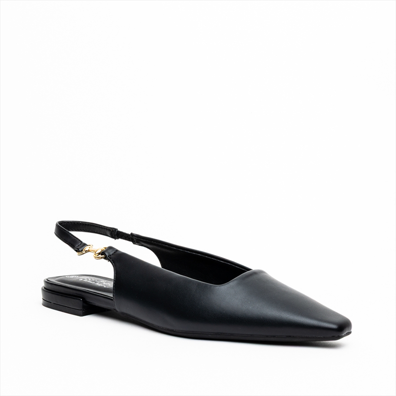 Miss belgini flat slingback pumps with gold hardware detail-null