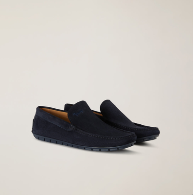 Harmond & blaine man loafers with cleats, Blue, medium