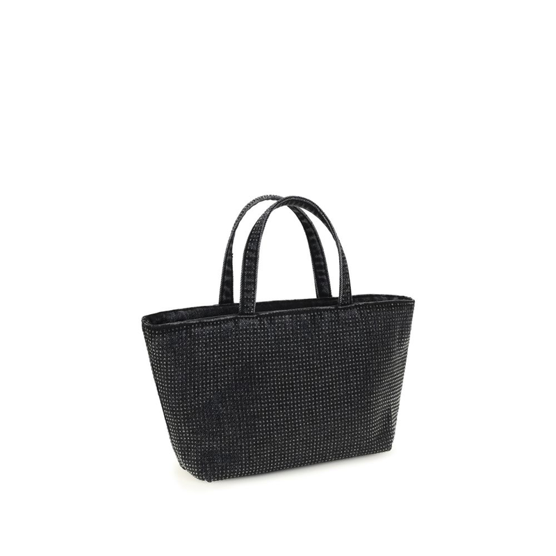 Gray cotton shoulder bag-null