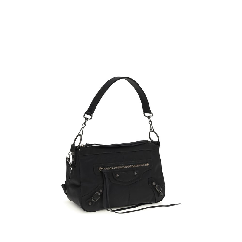Black polyamide shoulder bag-null