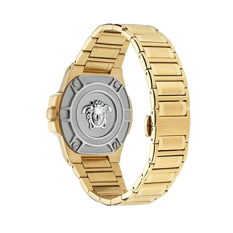Gold stainless steel dress watch-null