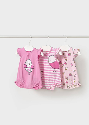 Σετ 3 πυτζαμες, Pink, medium