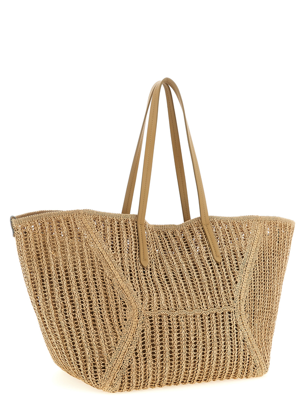 Beige polyamide shoulder bag-null