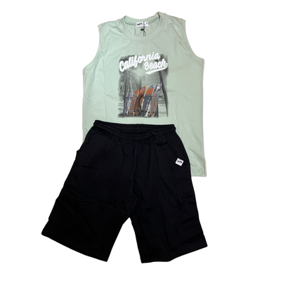 Nek kids wear boys short set 61324-111 green, Green, medium