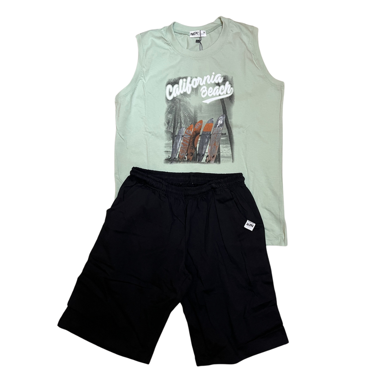 Nek kids wear boys short set 61324-111 green-null