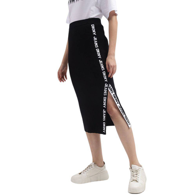 Dkny solid typographic straight skirt