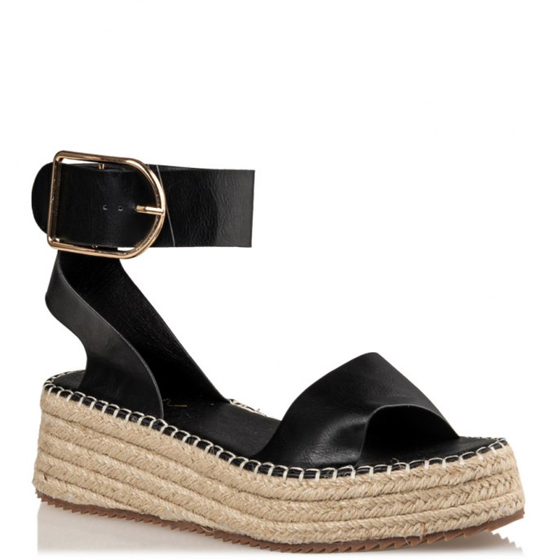 Miss nv flatform espadrilles  , black-null