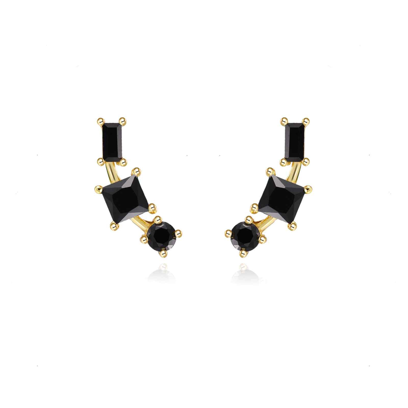 Three zircon stone ear cuffs-null