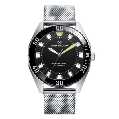 Mark maddox mission stainless steel watch ip black bracelet man mm
