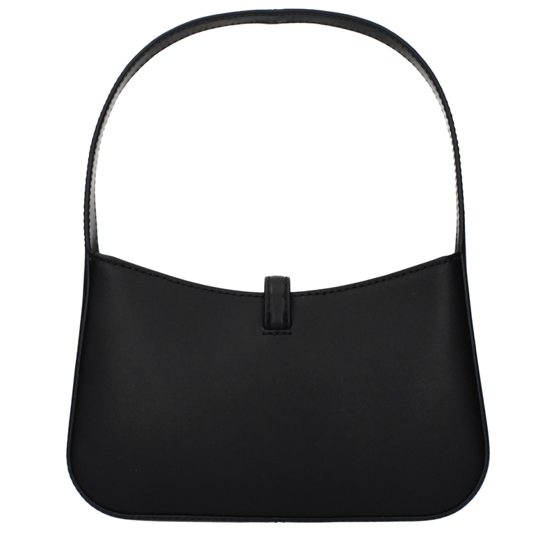 Black leather handbag-null
