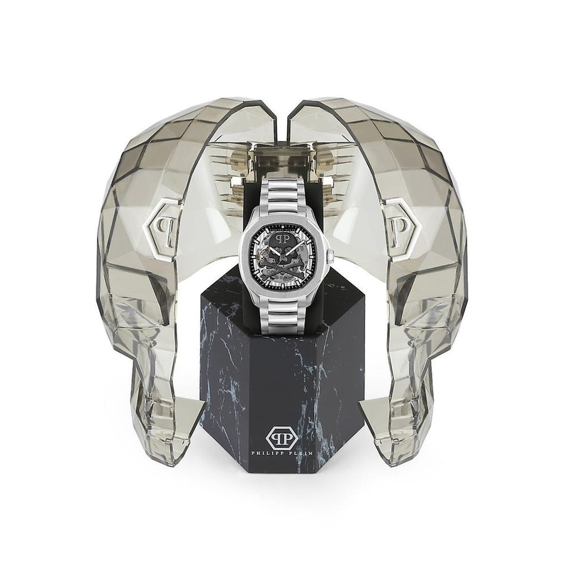 Gray stainless steel dress watch-null