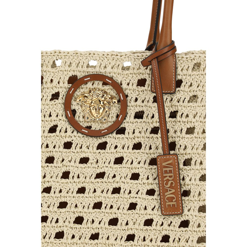 Beige cotton shoulder bag-null