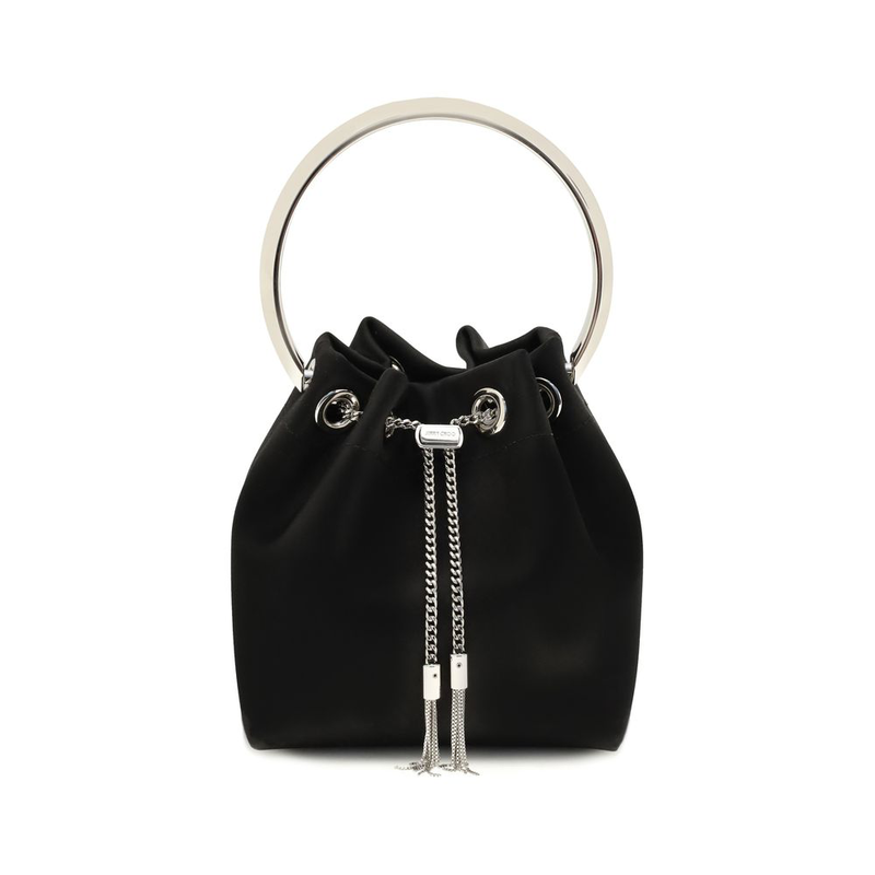 Black cotton shoulder bag-null