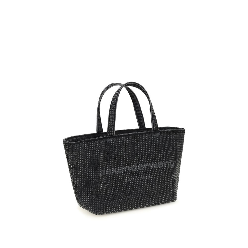 Gray cotton shoulder bag-null