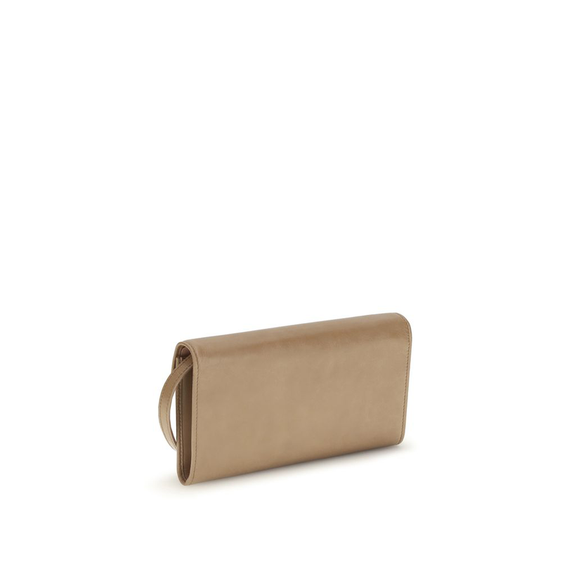 Beige calf leather bos taurus clutch bag-null