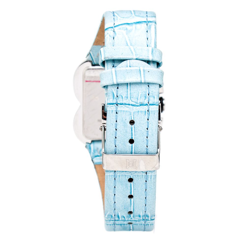 Blue leather dress watch-null