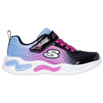 Wavy beams - lights ombre express girls shoes, Black, medium