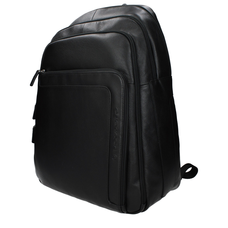 Black leather backpack-null