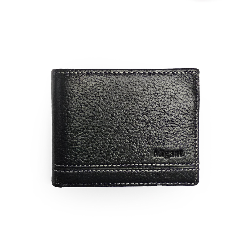Migant design leather wallet white stitching-null