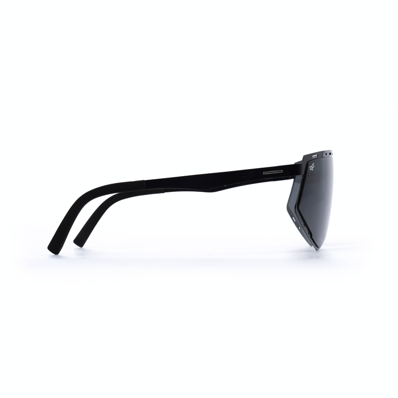 OJO sunglasses active shield black frame and temples and grey nylon lenses-null