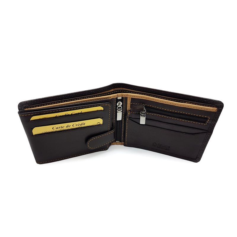 Migant design brown leather wallet in gift box 2000-null