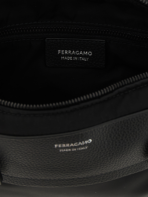 Black fabric crossbody bag-null