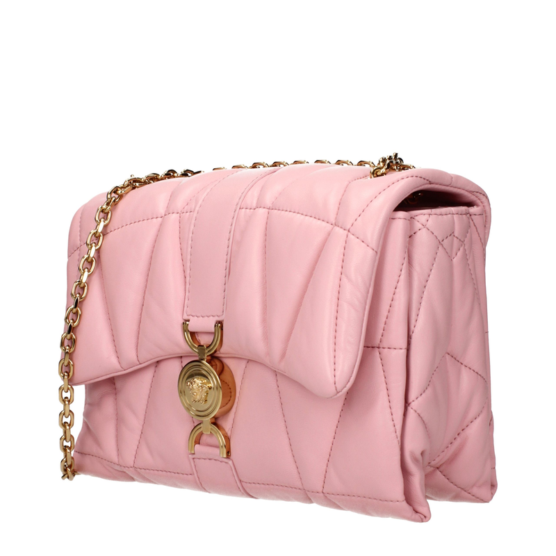 Pink leather shoulder bag-null